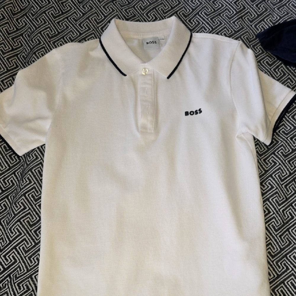 BOSS Ivory Polo with Black Accents